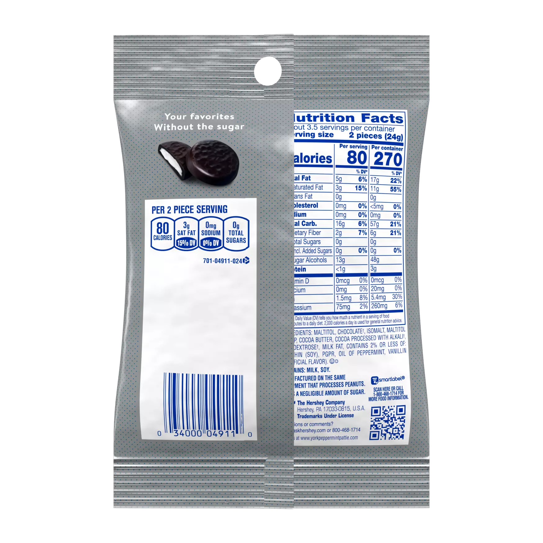 York - Sugar Free Chocolate Candy Covered Peppermint Patties - 3oz