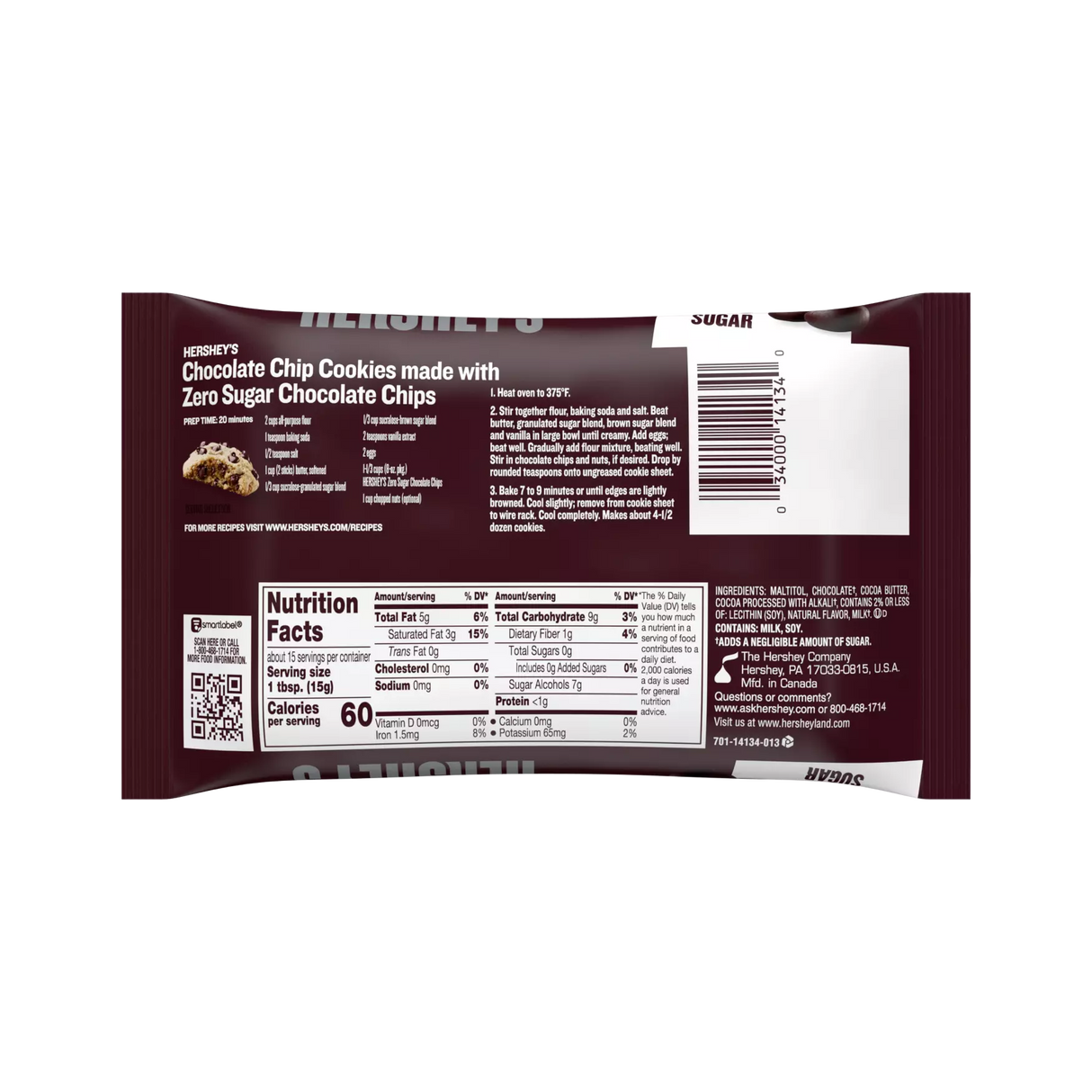 Pépites de chocolat Hershey's sans sucre - 227 g