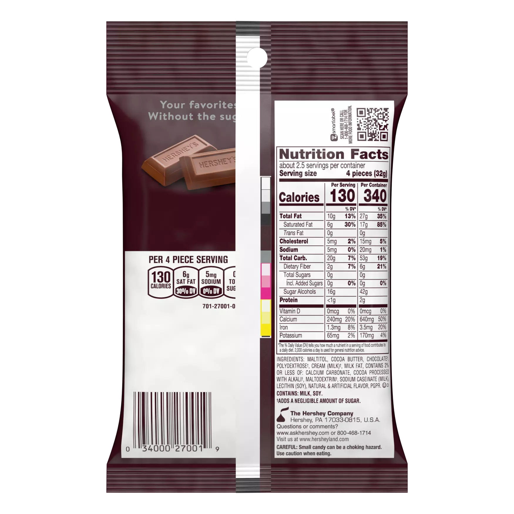 Hershey's - Sugar Free Chocolate Candy - 3oz