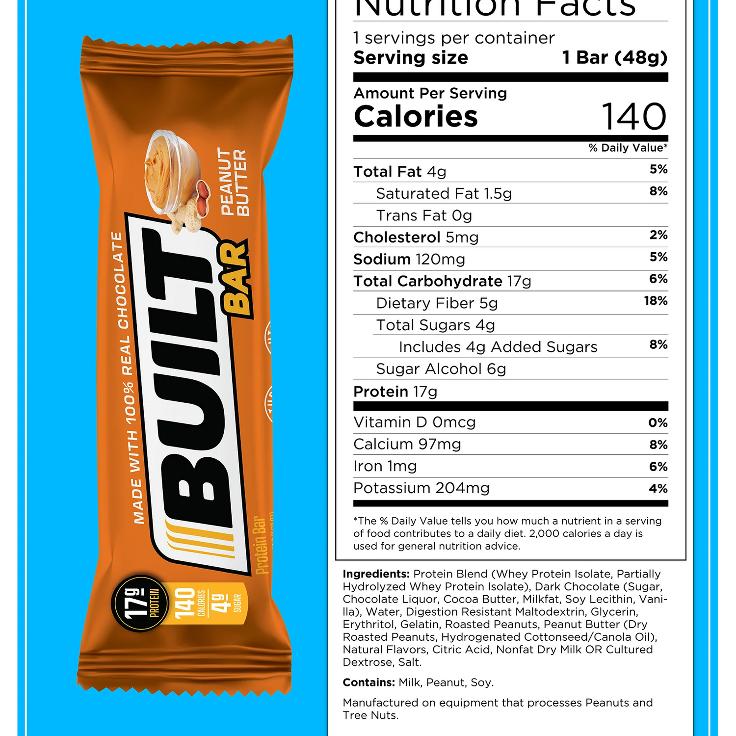 Built Protein Bar - 100% Real Chocolate - Zero Guilt 49g