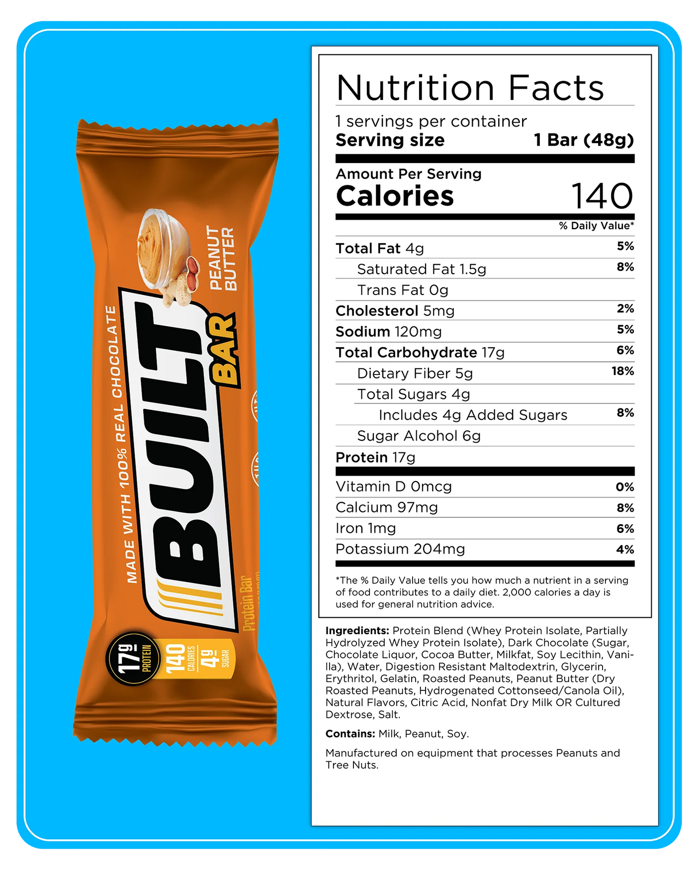 Built Protein Bar - 100% Real Chocolate - Zero Guilt 49g