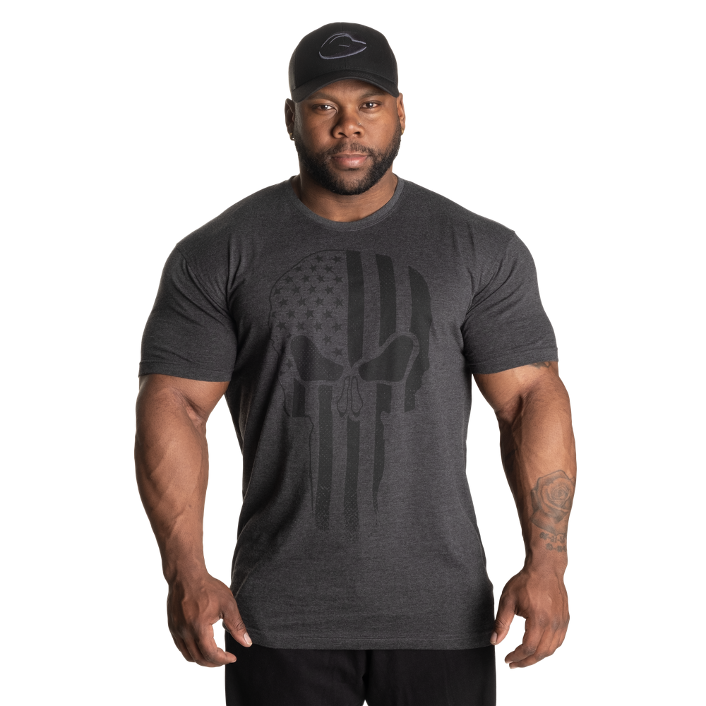 T-shirt standard Gasp Skull, gris foncé chiné