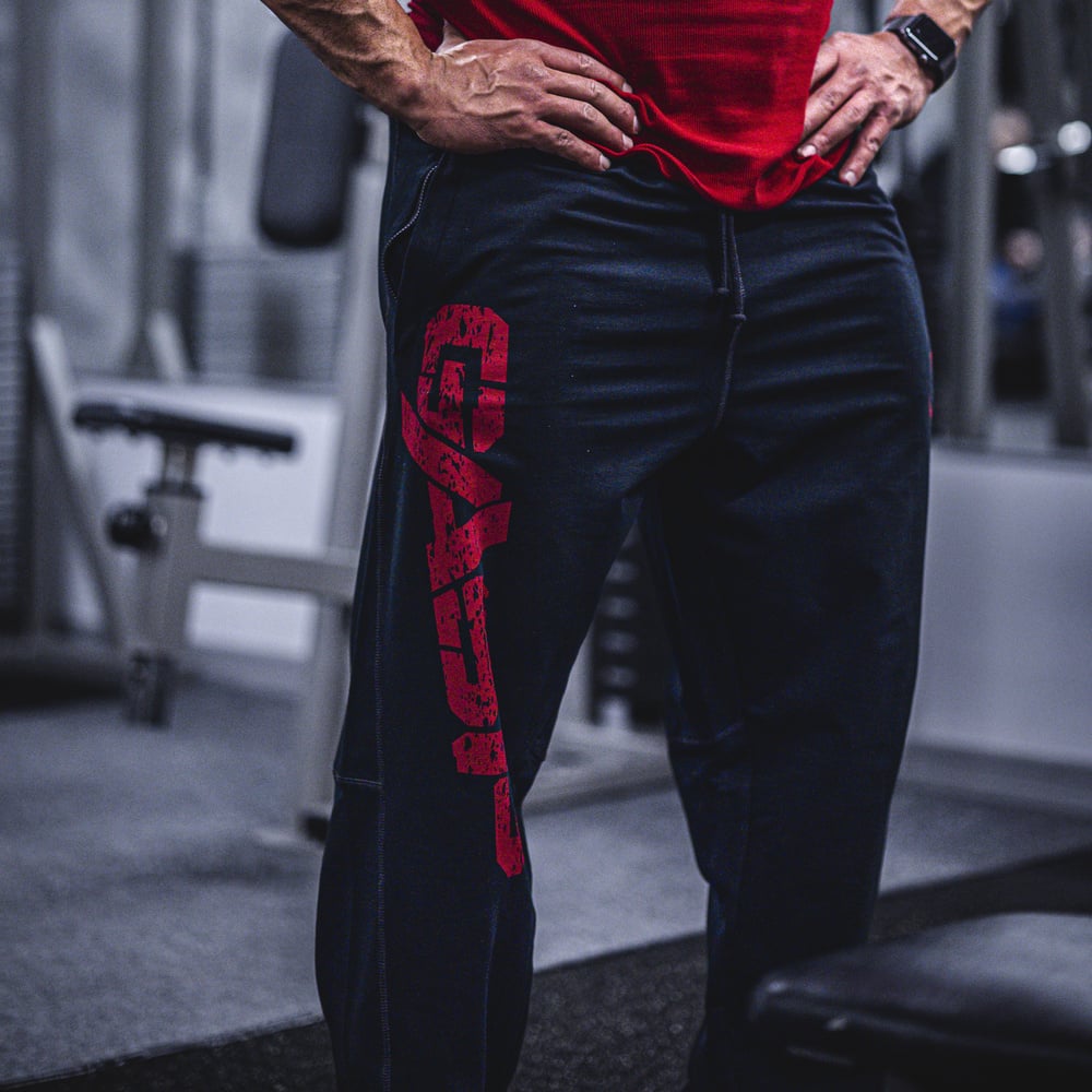 Pantalon de survêtement vintage Gasp noir/rouge
