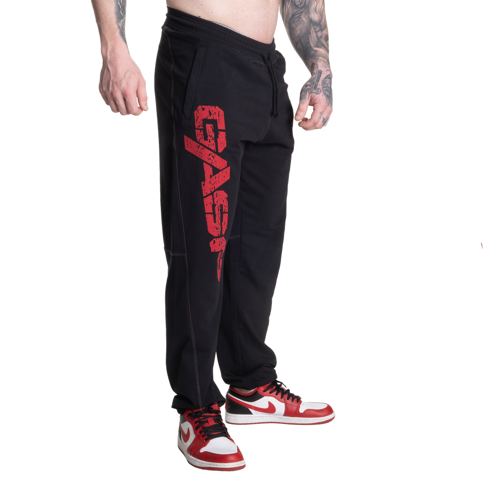 Pantalon de survêtement vintage Gasp noir/rouge