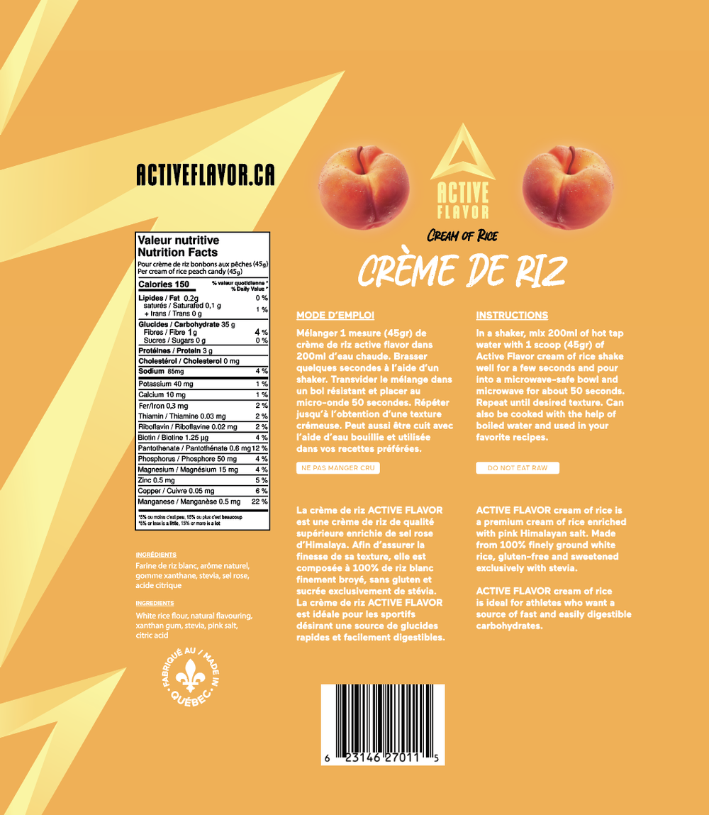 Active Flavor - Cream of Rice - 1.5kg