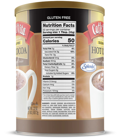 Caffe D'Vita - Premium European Sugar Free Hot Cocoa - 10oz