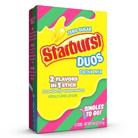 Starburst - Préparation pour boisson individuelle sans sucre - Paquet de 6
