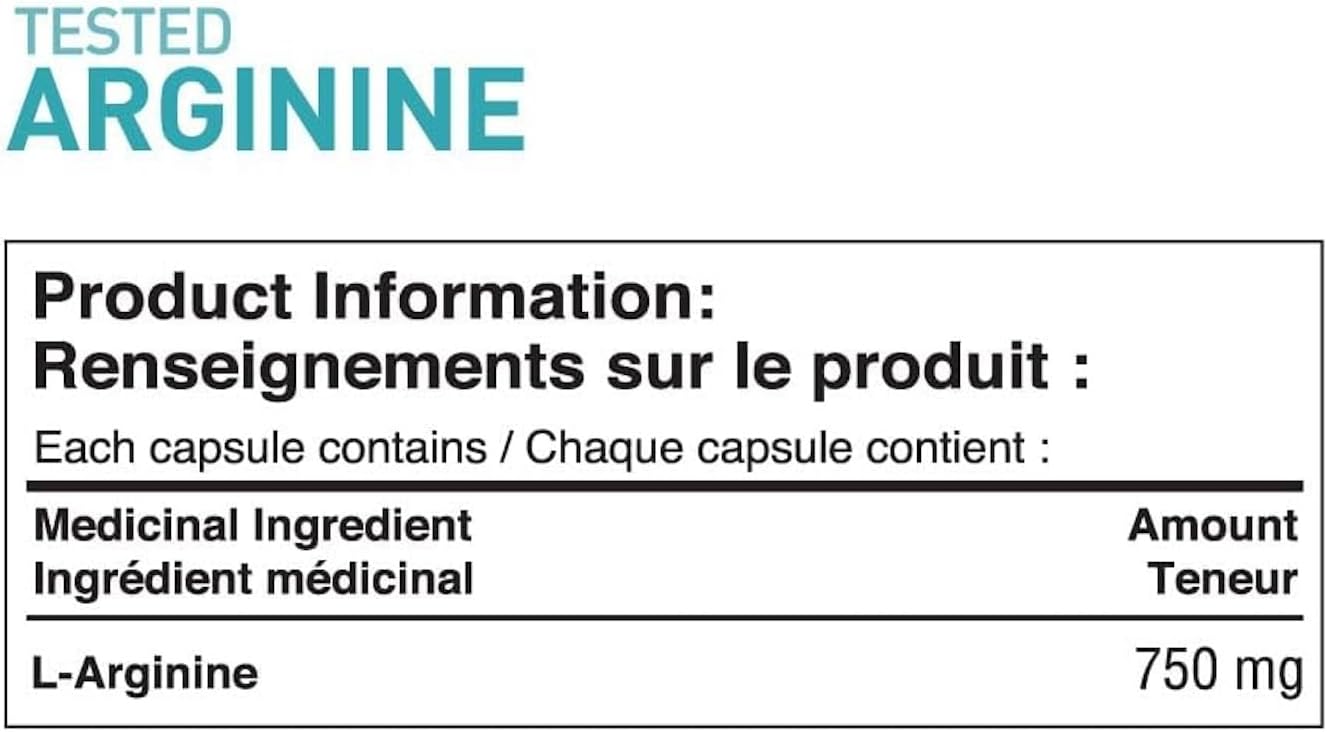 Nutrition testée - Arginine testée - 240 gélules