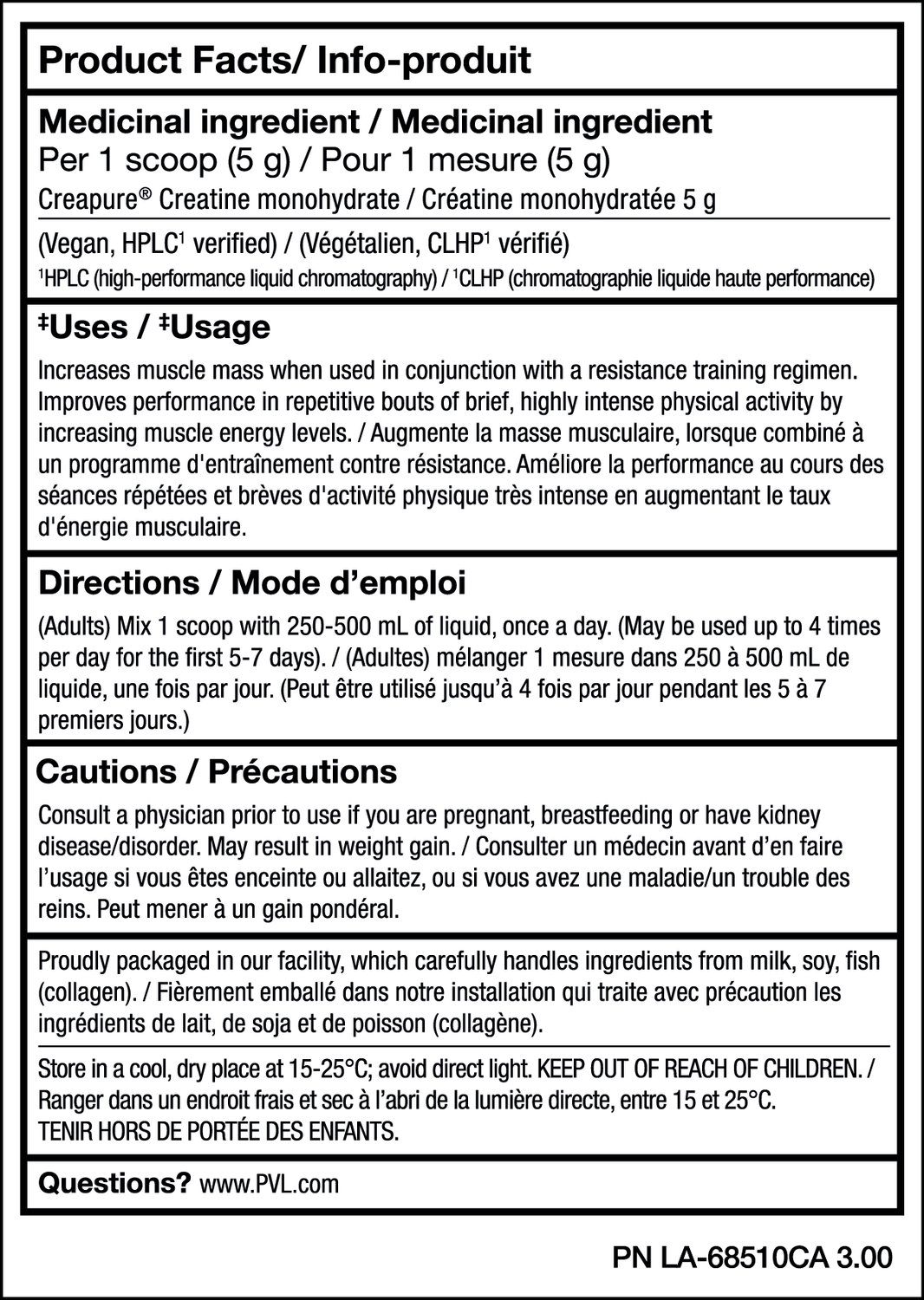 PVL - Gold Series Creapure® Creatine - 410g