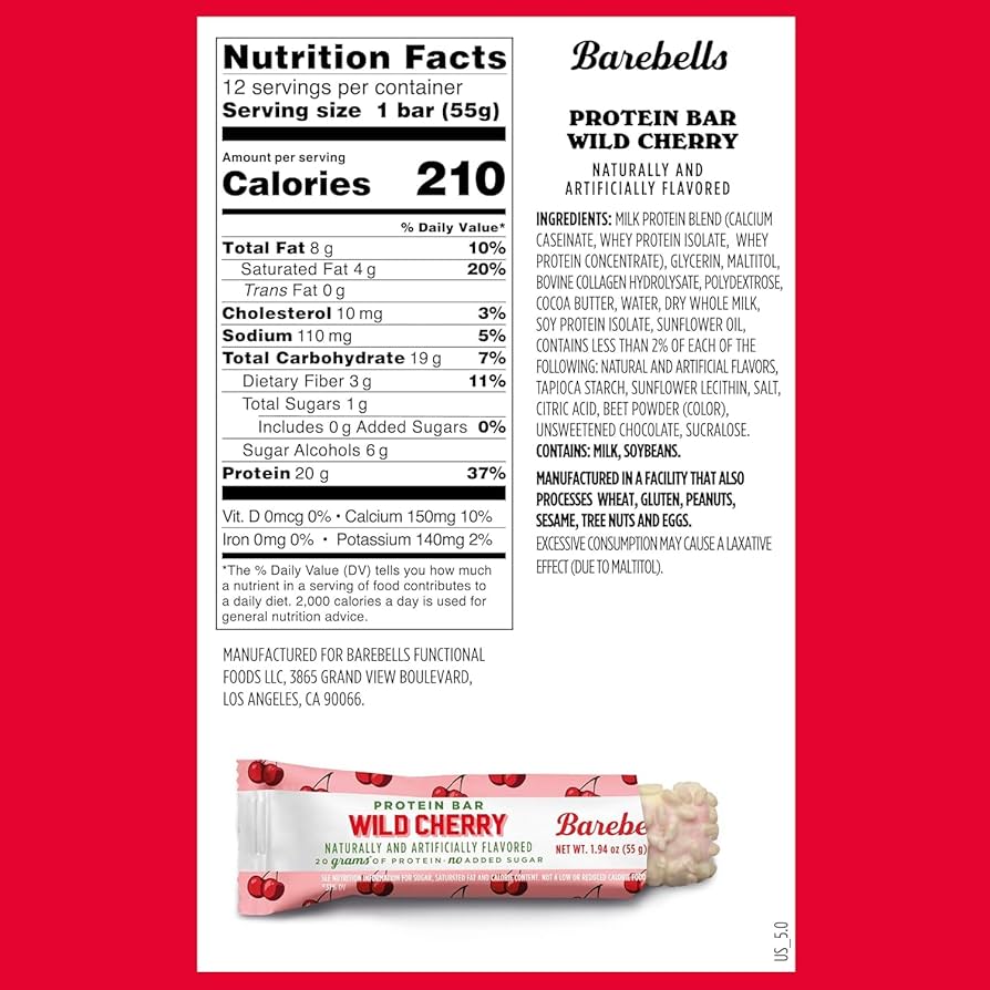 Barebells - High Protein No Sugar Added Bar - 55g