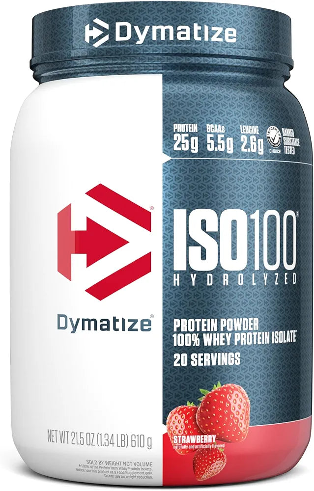 Dymatize - Iso-100 Protéines de lactosérum isolées hydrolysées - 20 portions