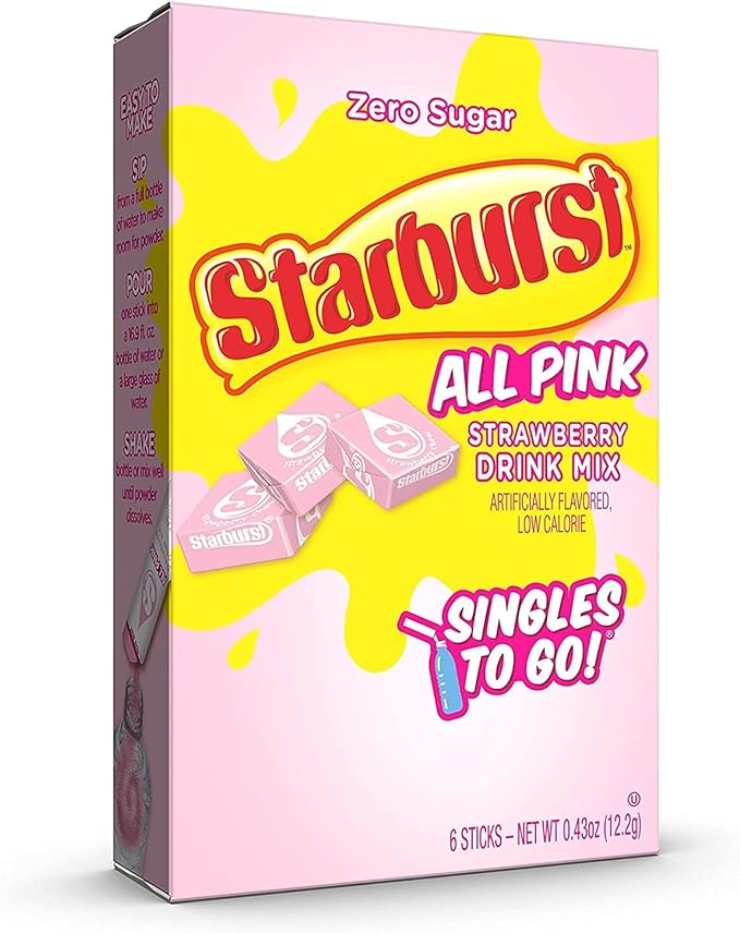 Starburst - Préparation pour boisson individuelle sans sucre - Paquet de 6