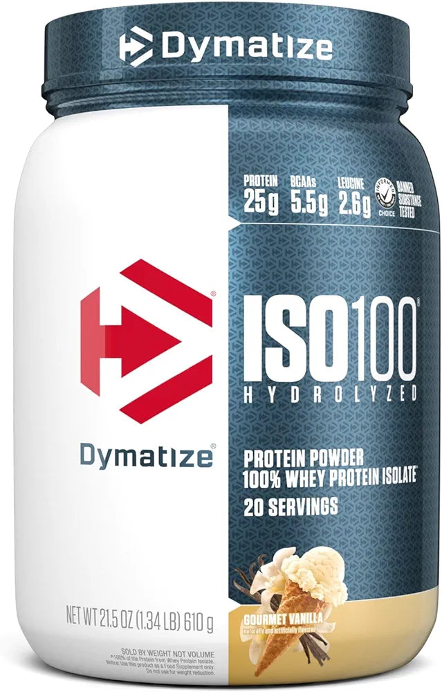 Dymatize - Iso-100 Protéines de lactosérum isolées hydrolysées - 20 portions
