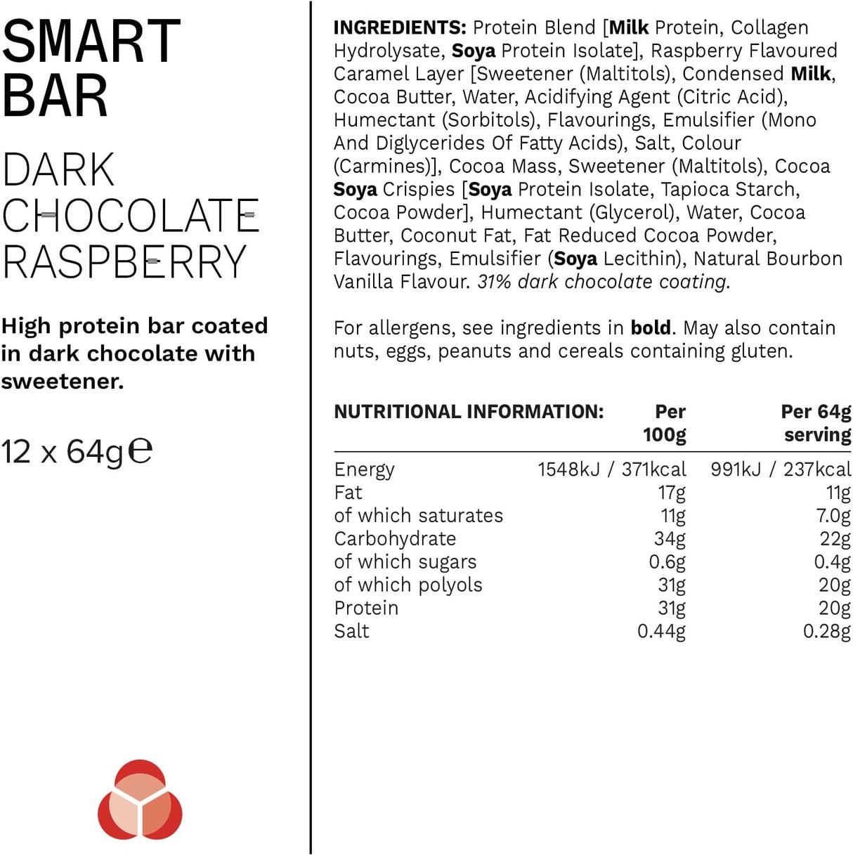 PhD Nutrition - Barre protéinée Smart Bar - 64 g
