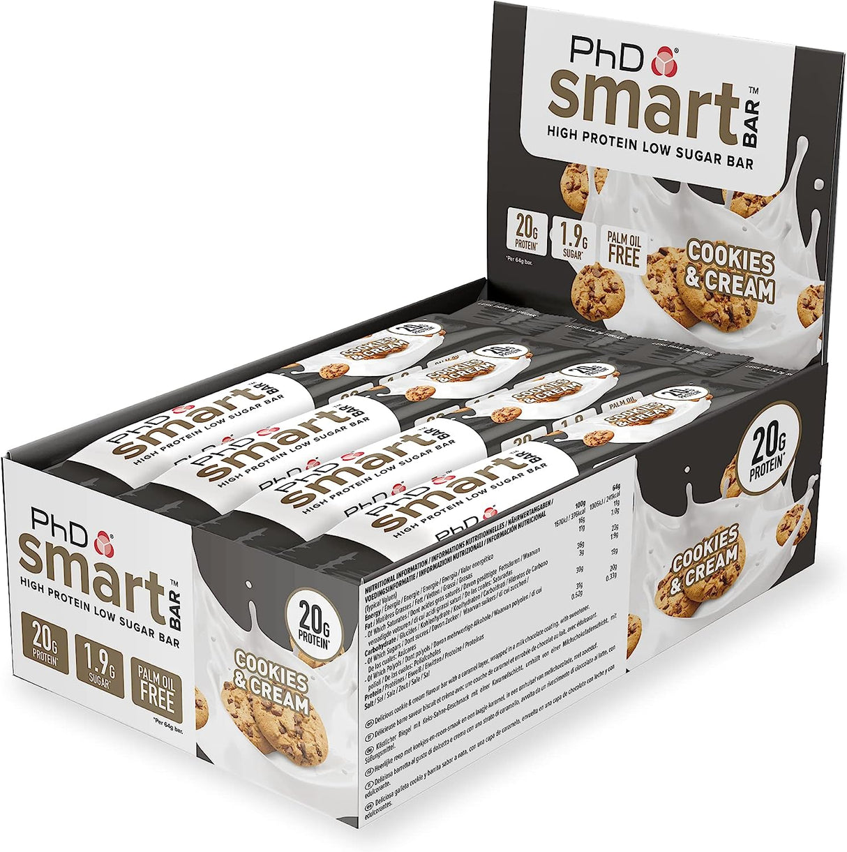 PhD Nutrition - Barre protéinée Smart Bar - Boîte de 12