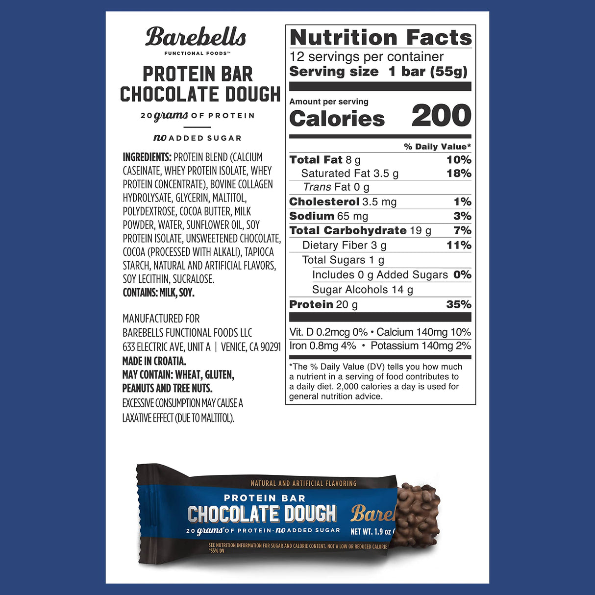 Barebells - High Protein No Sugar Added Bar - 55g