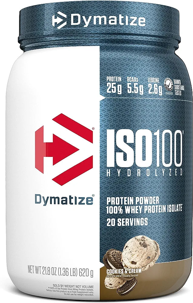 Dymatize - Iso-100 Protéines de lactosérum isolées hydrolysées - 20 portions