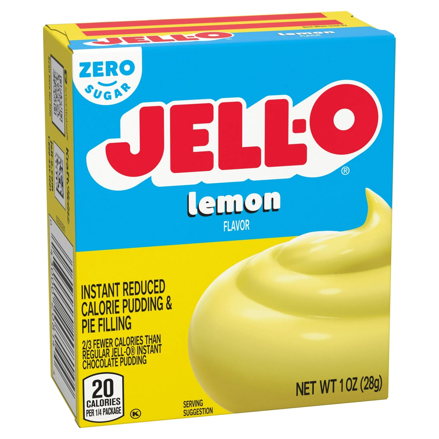 Jell-O Zero Sugar Instant Pudding & Pie Filling – Reduced Calorie Dessert Mix (1oz)