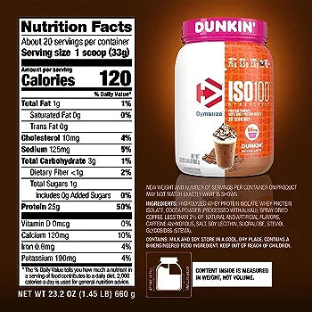 Dymatize - Iso-100 Protéines de lactosérum isolées hydrolysées - 20 portions