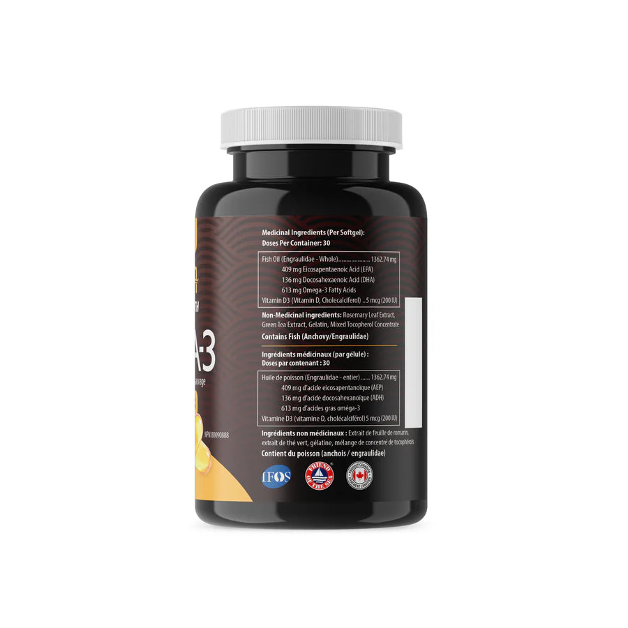 AquaOmega - 3X Extra Strength Wild Caught Fish Oil - 120 Softgels