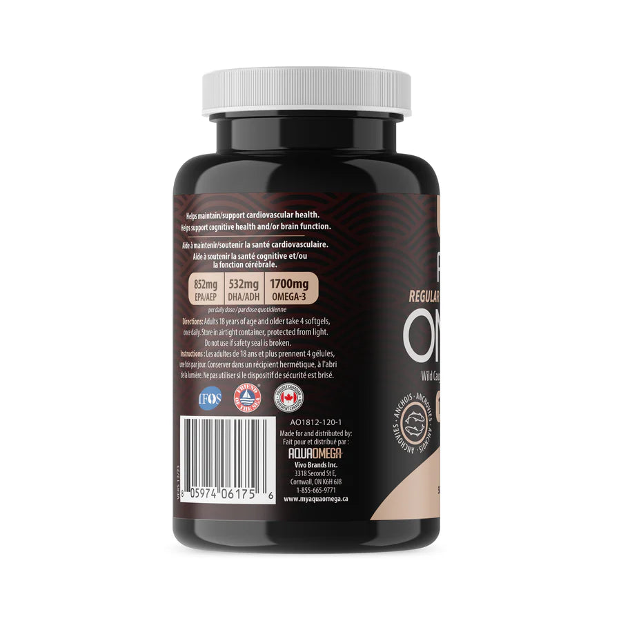 AquaOmega - Regular Strength Wild Caught Fish Oil - 120 Softgels