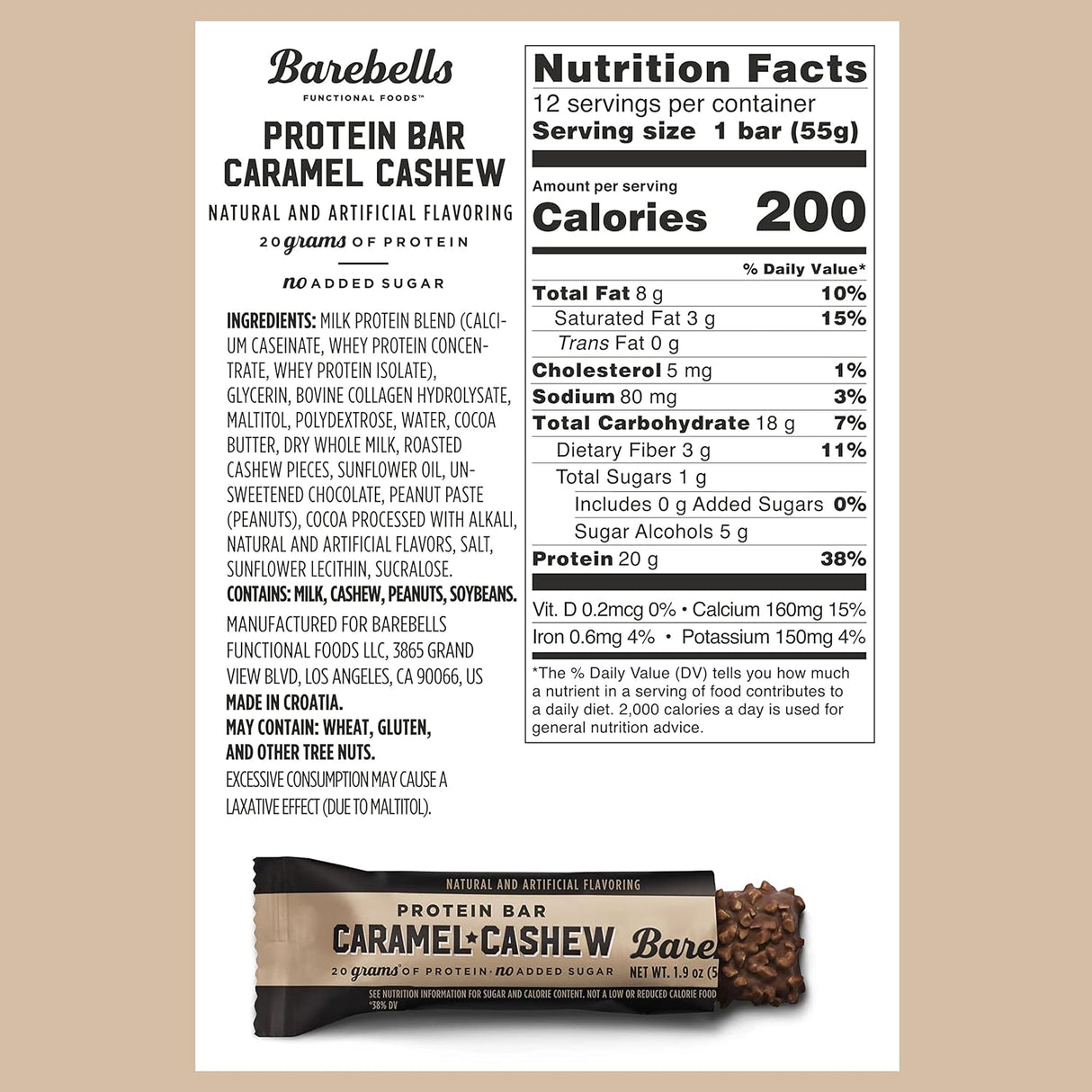 Barebells - High Protein No Sugar Added Bar - 55g