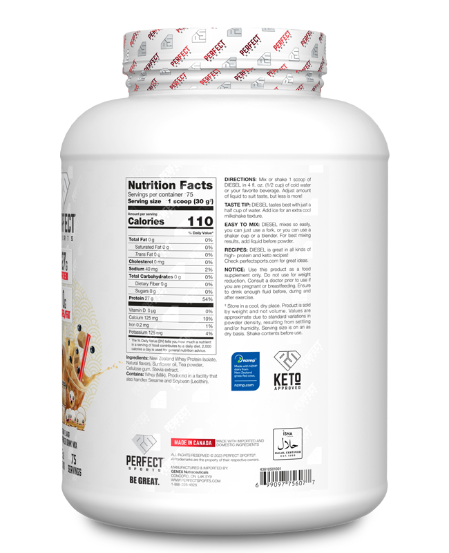 Perfect Sports - Diesel New Zealand Whey Isolate Protein - 5lbs