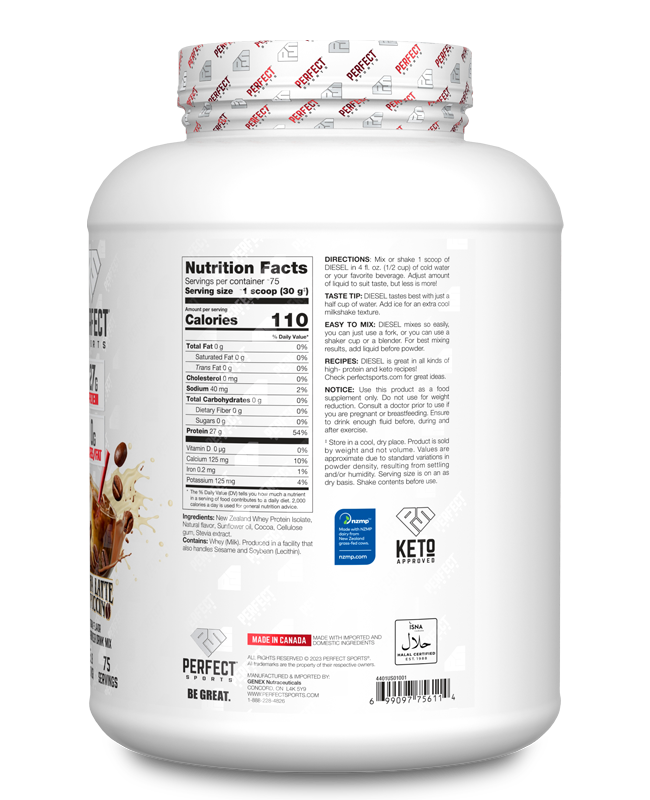 Perfect Sports - Diesel New Zealand Whey Isolate Protein - 5lbs
