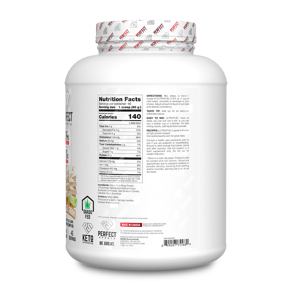 Perfect Sports - Protéine de lactosérum Fuel Grass Fed - 1,8 kg