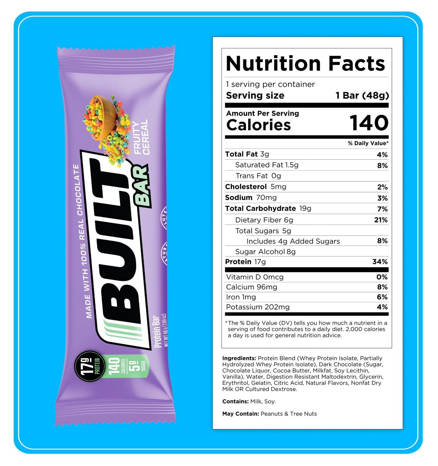 Built Protein Bar - 100% Real Chocolate - Zero Guilt 49g