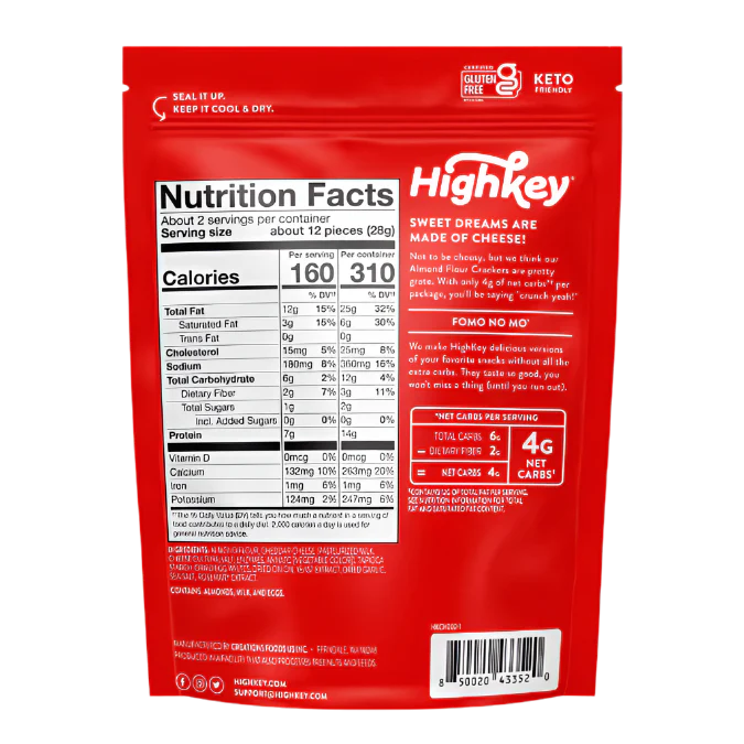 HighKey Snacks - Almond Flour Crackers - 2oz