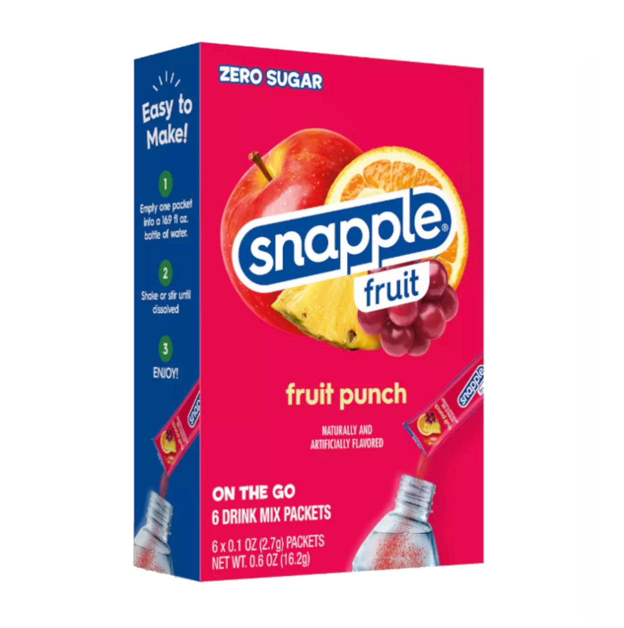 Snapple - Préparation pour boisson individuelle sans sucre à emporter - Paquet de 6