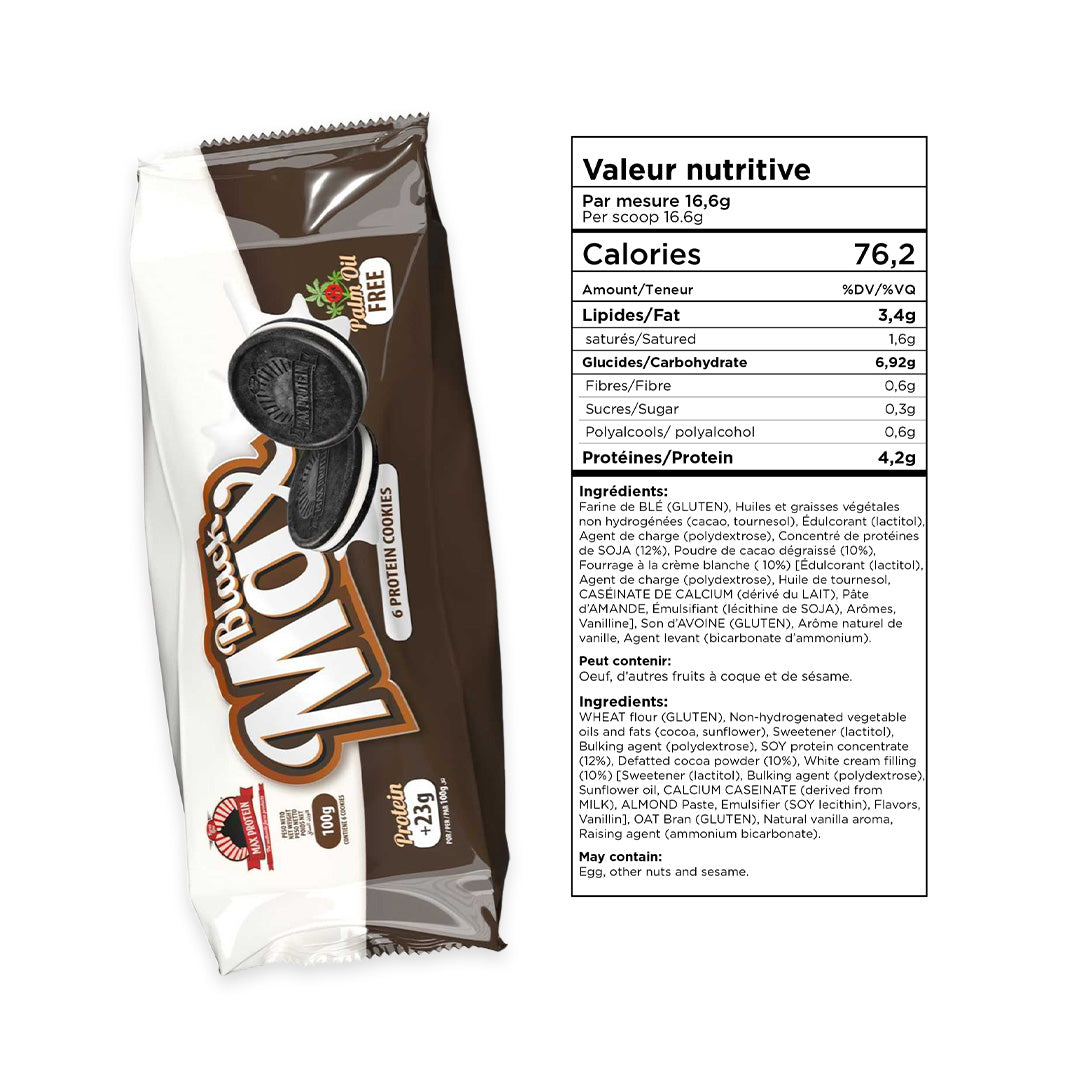 Max Protein - Biscuits protéinés noirs Max Protein - 100 g