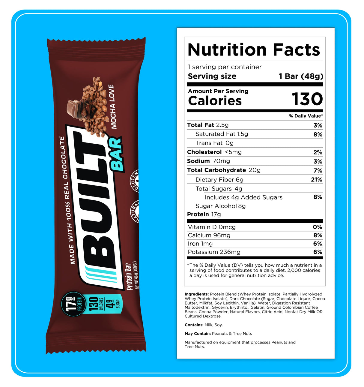 Built Protein Bar - 100% Real Chocolate - Zero Guilt 49g
