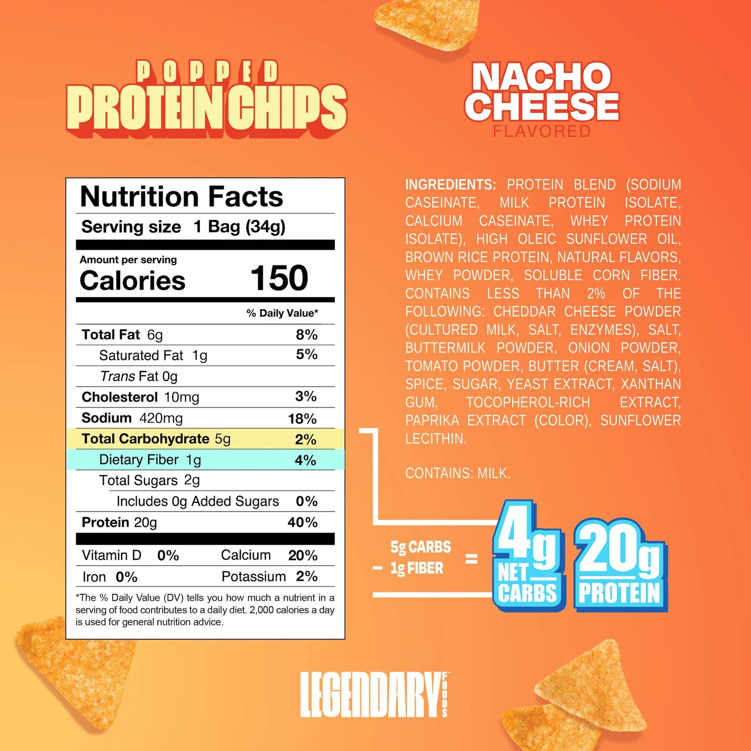 Legendary Foods - Popped Protein Chip - Box 7