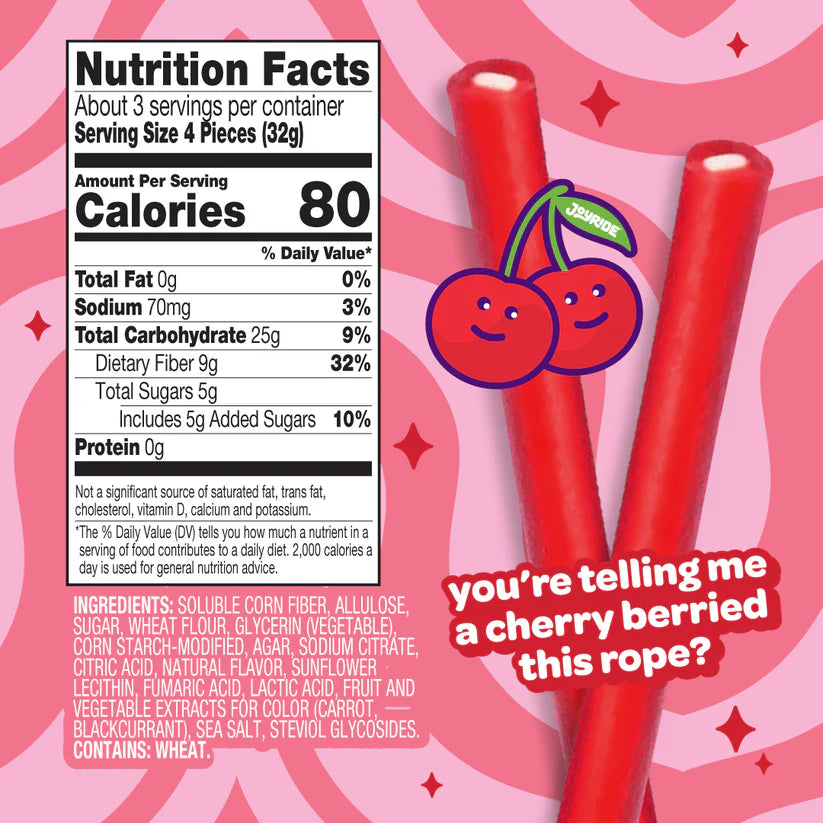 Joyride - Cordes de cerises et baies à faible teneur en sucre - 99 g