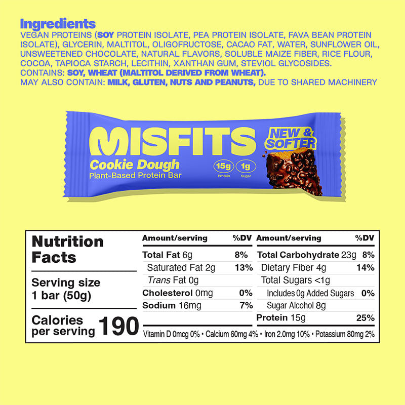 MissFits - Vegan Protein Bar 50g - Box 15
