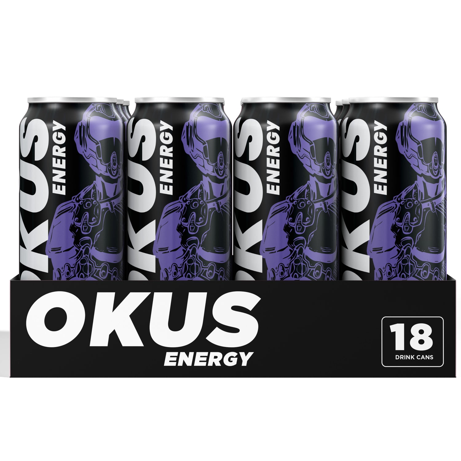 OKUS Energy case of 18 cans - Grape flavor