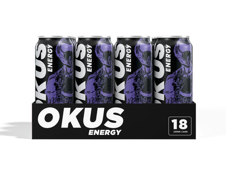 OKUS Energy case of 18 cans - Grape flavor