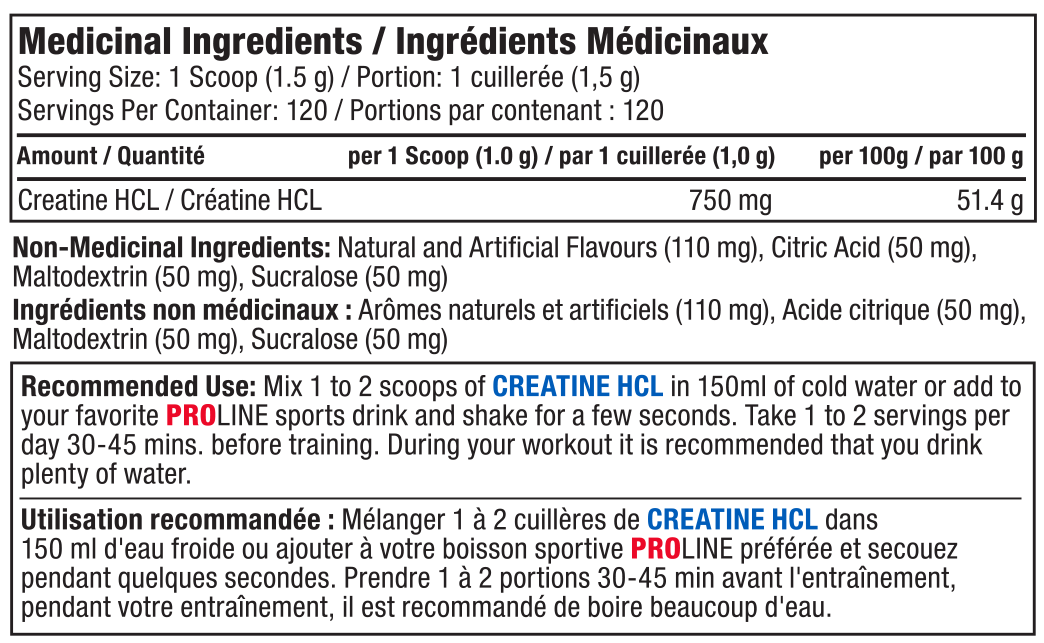 Pro Line - Creatine HCL Powder - 182g