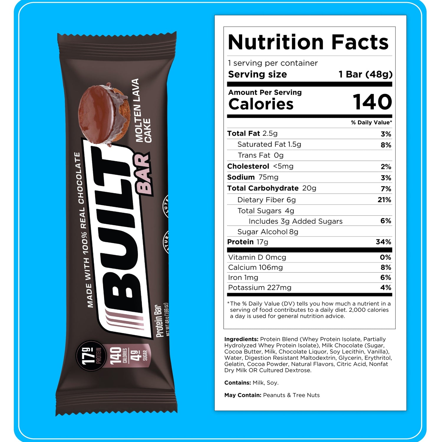 Built Protein Bar - 100% Real Chocolate - Zero Guilt 49g