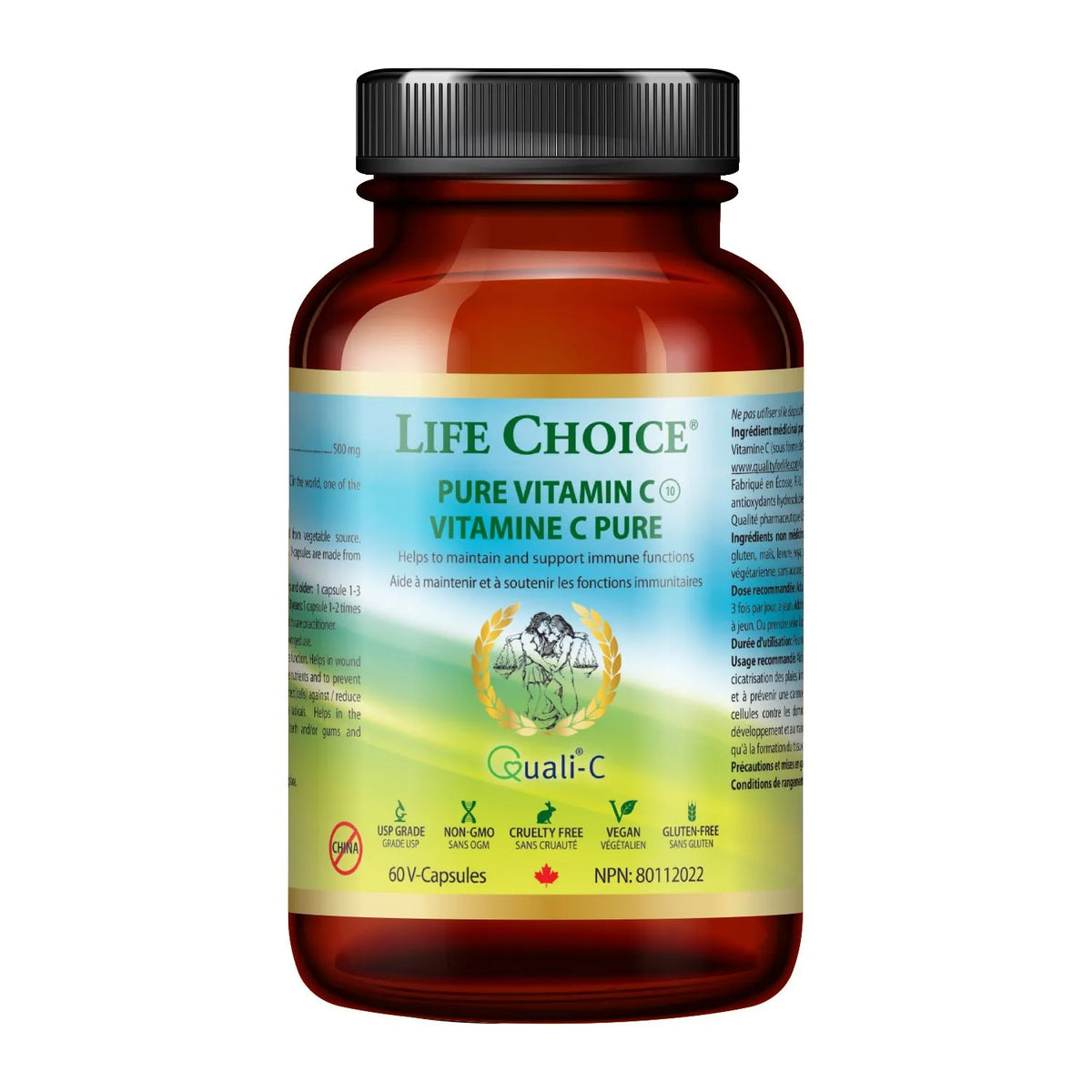 Life Choice - Pure Vitamin C 100% Pharmaceutical Grade Quali®C 500g - 60Vcaps