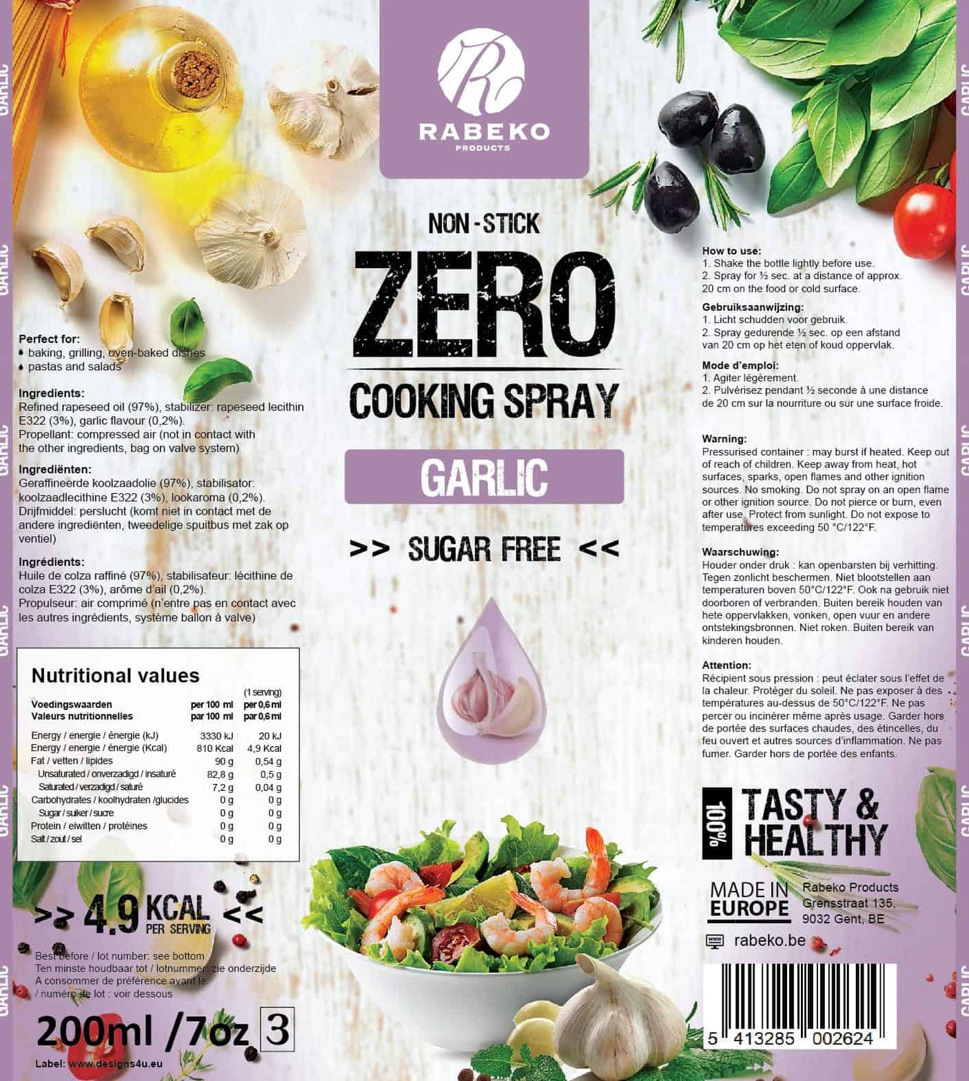 Rabeko - Zero Cooking Spray - 200ml