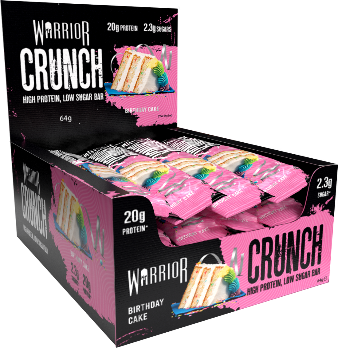 Warrior Crunch - Barre protéinée 64 g - Boîte de 12