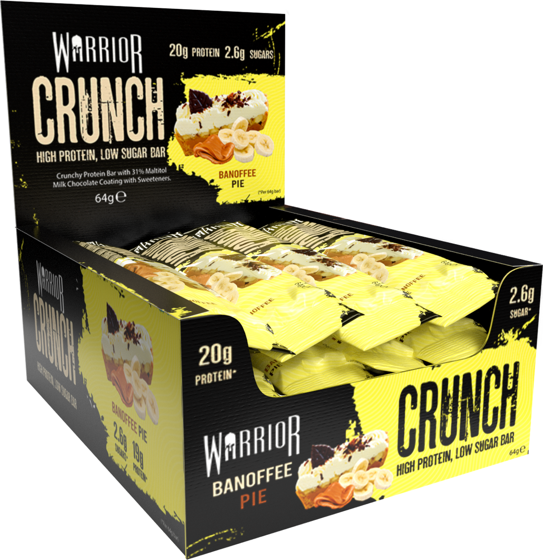 Warrior Crunch - Barre protéinée 64 g - Boîte de 12