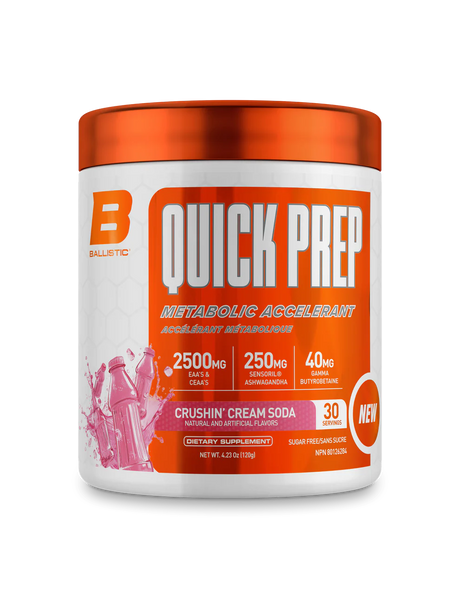 Ballistic Quick Prep Crushin’ Cream Soda – natural metabolism booster, energy and fat burner supplement by Ballistic Supps