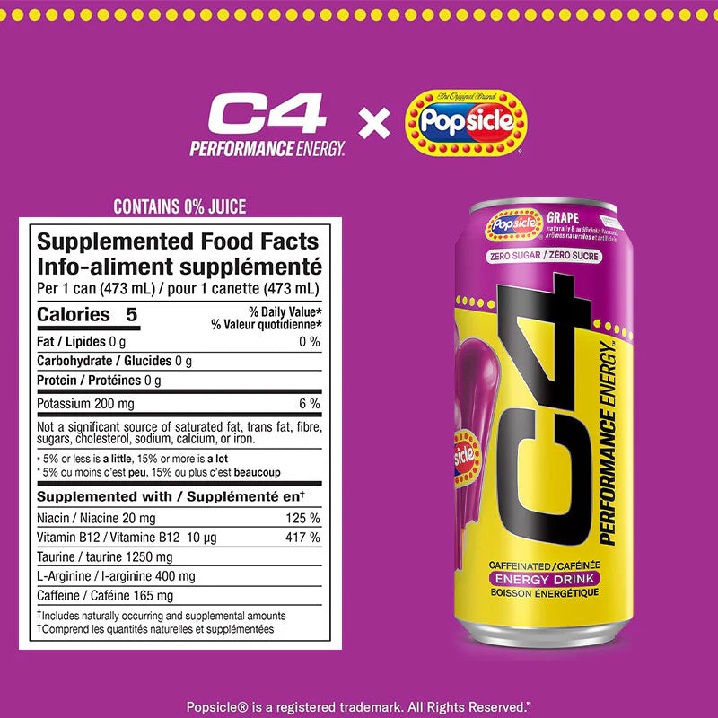 Cellucor - C4 Boisson énergisante gazeuse en canette - 12 x 473 ml