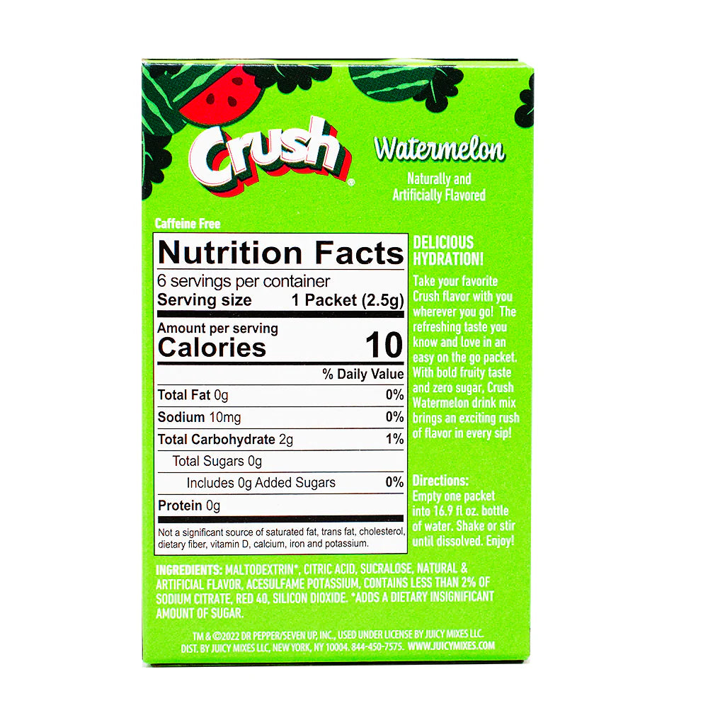 Crush - Zero Sugar Singles To Go Drink Mix - Pak 6