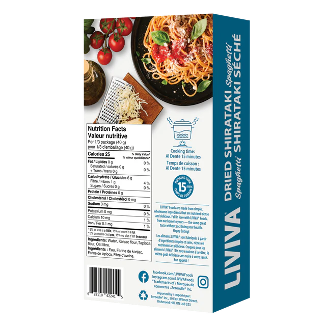 Liviva - Low Carb Keto Pasta High Protein Shirataki Spaghetti - 120g