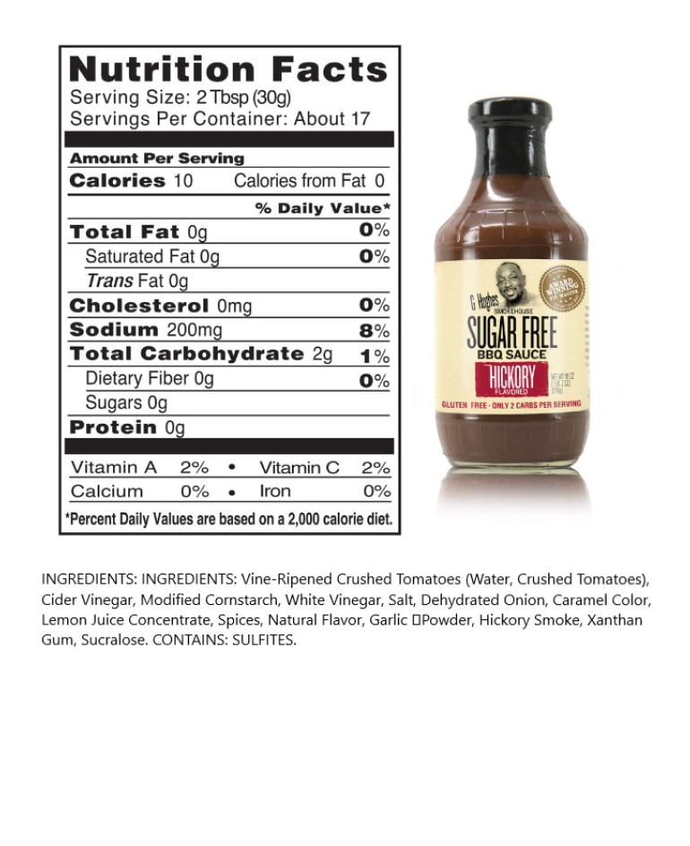 G Hughes Sugar Free BBQ Sauce 490g